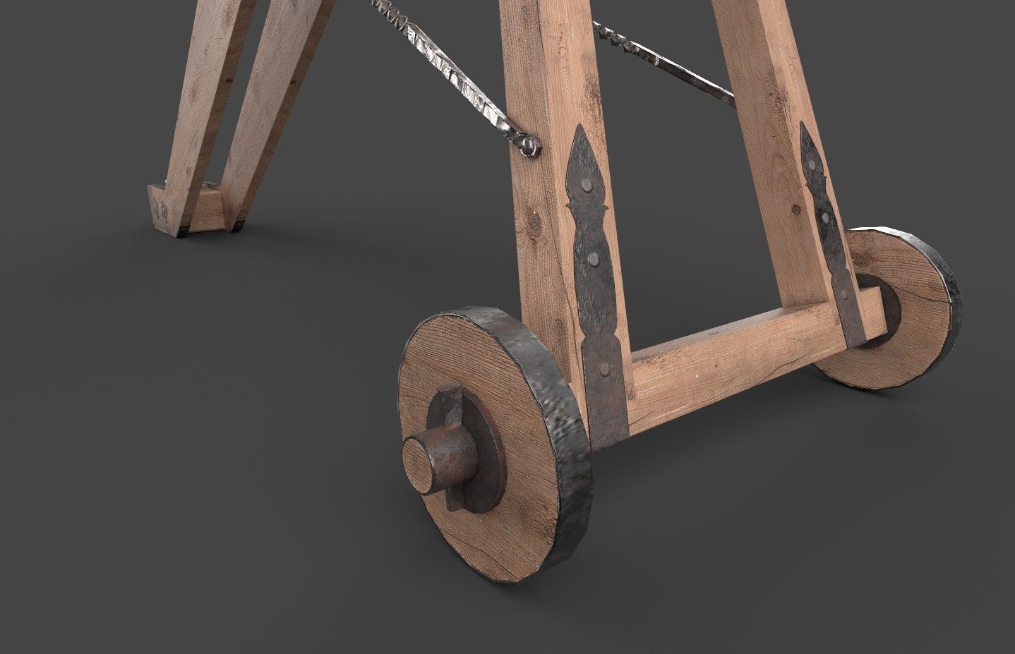 Medieval 16th century falconet cannon on mount Low-poly 3D model_18