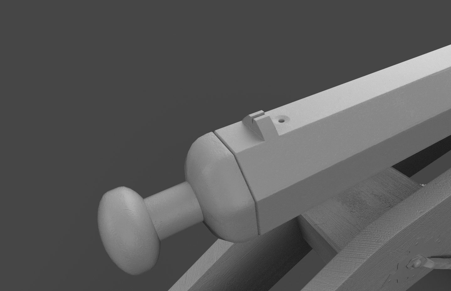 Medieval 16th century falconet cannon on mount Low-poly 3D model_27