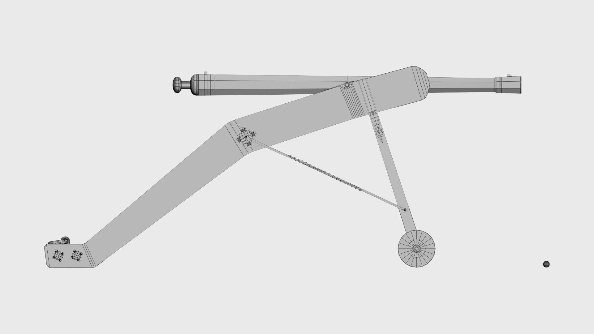 Medieval 16th century falconet cannon on mount Low-poly 3D model_32