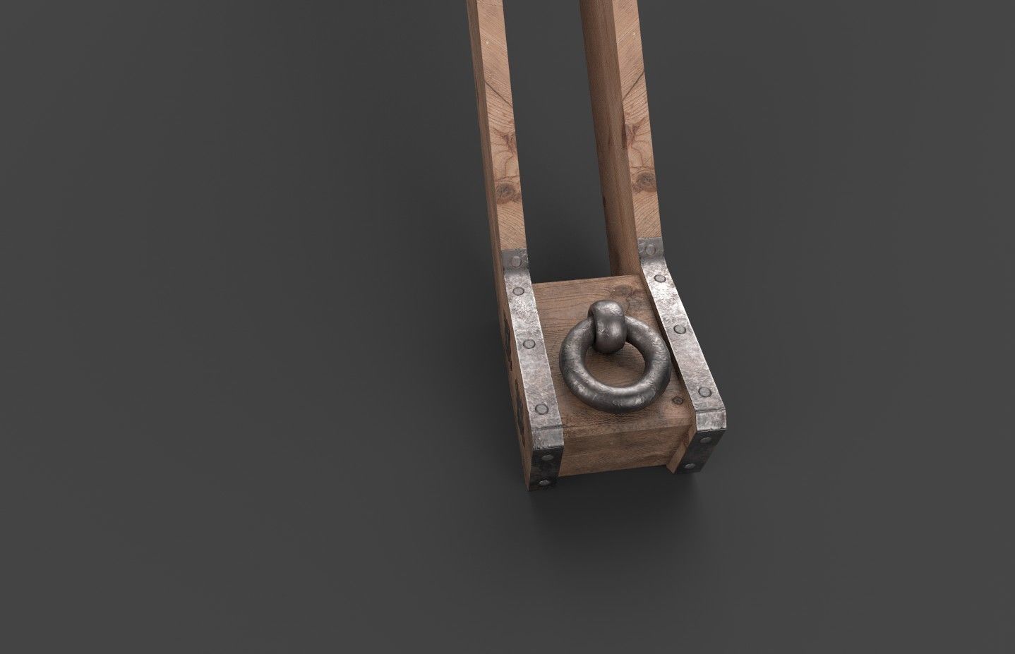 Medieval 16th century falconet cannon on mount Low-poly 3D model_22