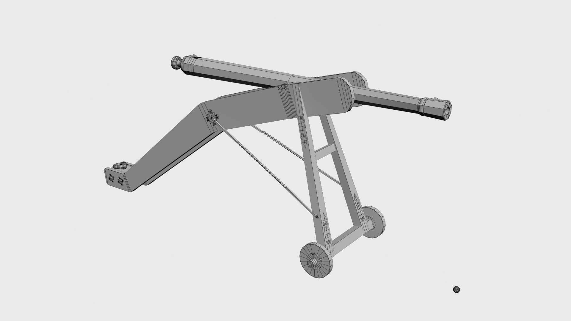 Medieval 16th century falconet cannon on mount Low-poly 3D model_31