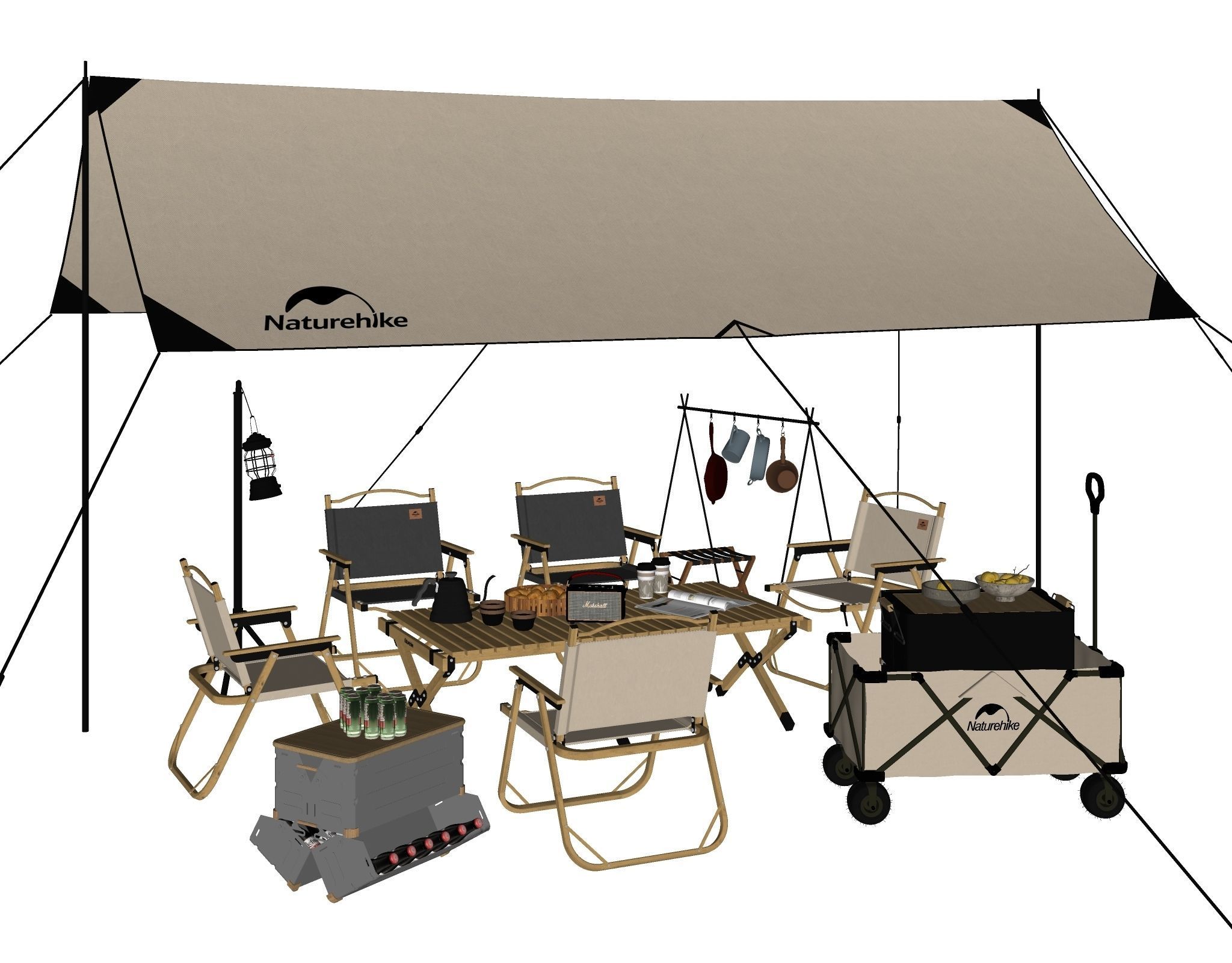 Camping set 3D model_1
