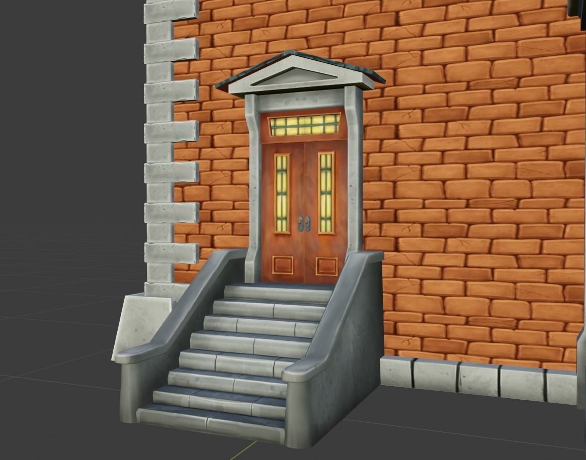 stylized bilding Low-poly 3D model_2
