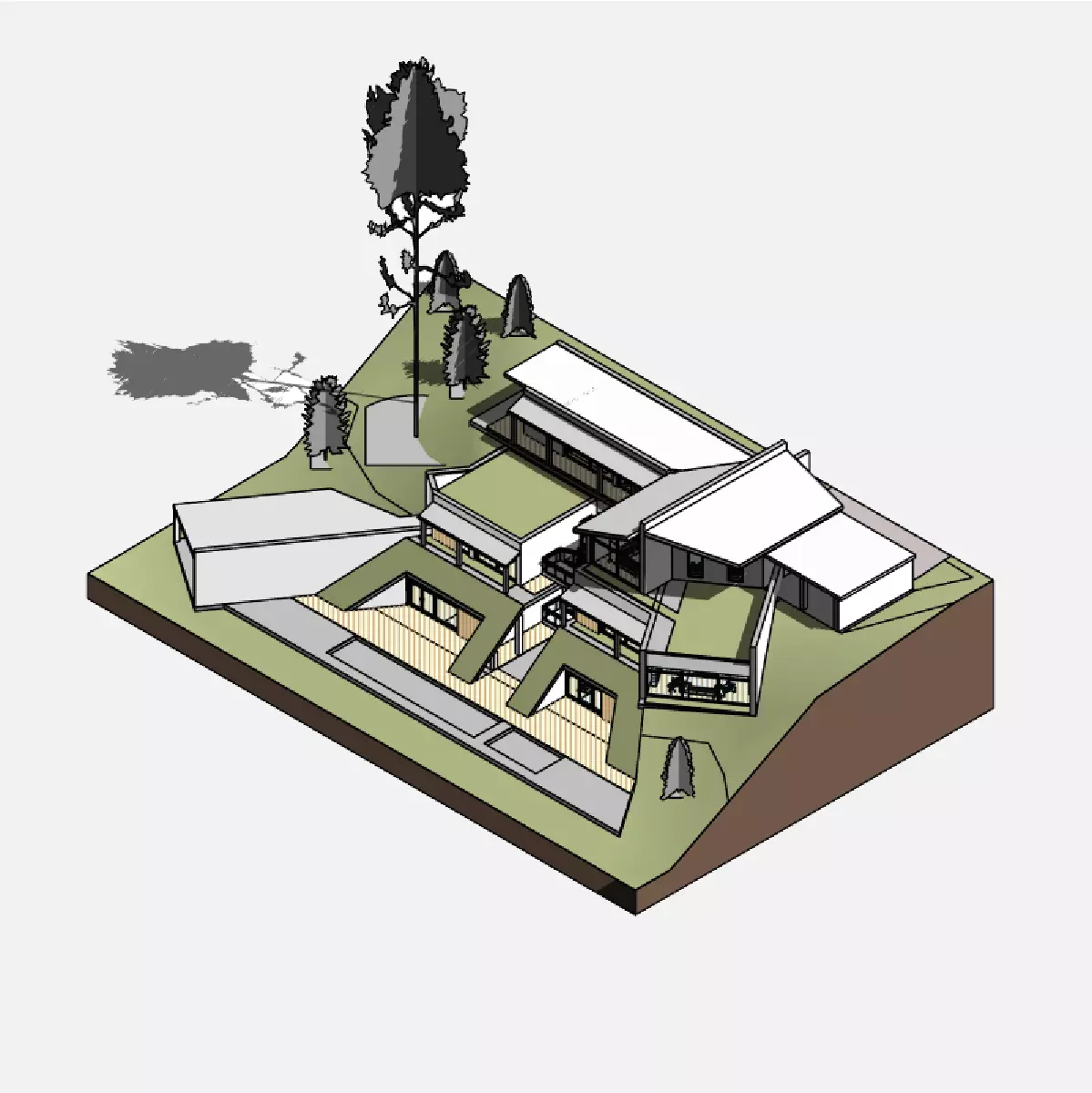 Slope house - Revit 3D model