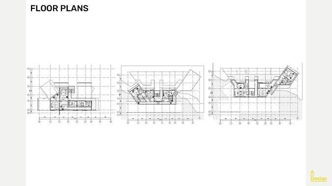 Slope house - Revit 3D model 5