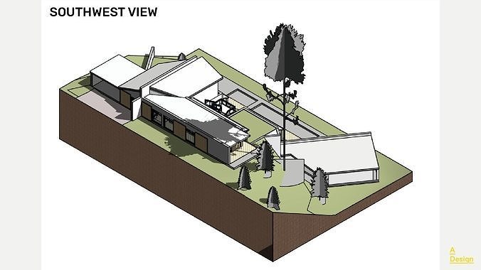 Slope house - Revit 3D model 2