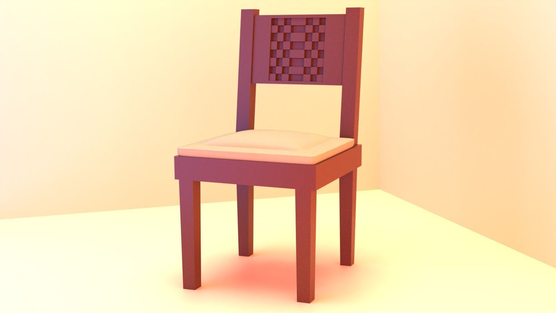 Wooden Chair 3d Model  3D model_1