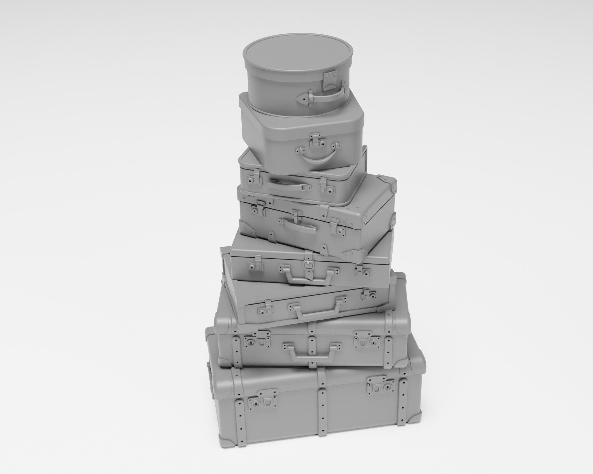 Luggage Pack - Set of 8 suitcases in 1-35 3D print model_1