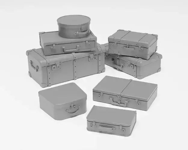 Luggage Pack - Set of 8 suitcases in 1-35 3D print model