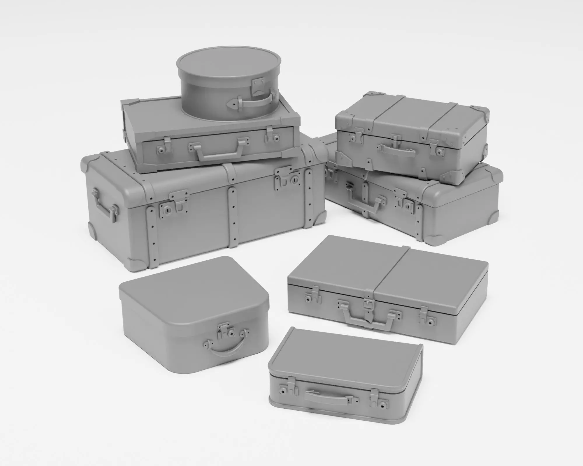 Luggage Pack - Set of 8 suitcases in 1-35 3D print model_0