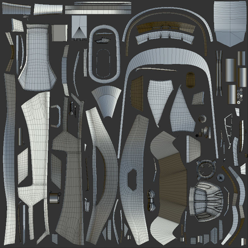 Bumper Car Blue Low-poly 3D model_18