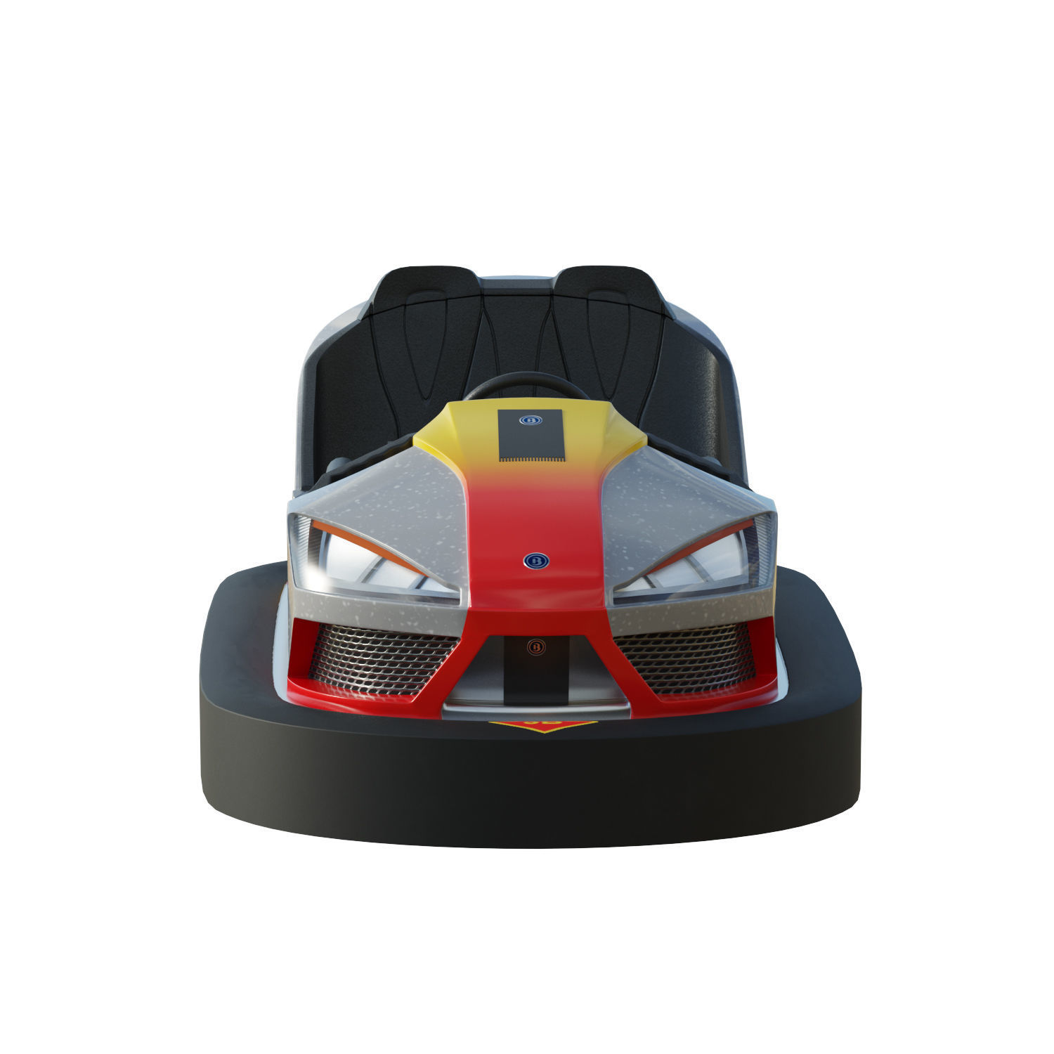Bumper Car Grey  Low-poly 3D model_2