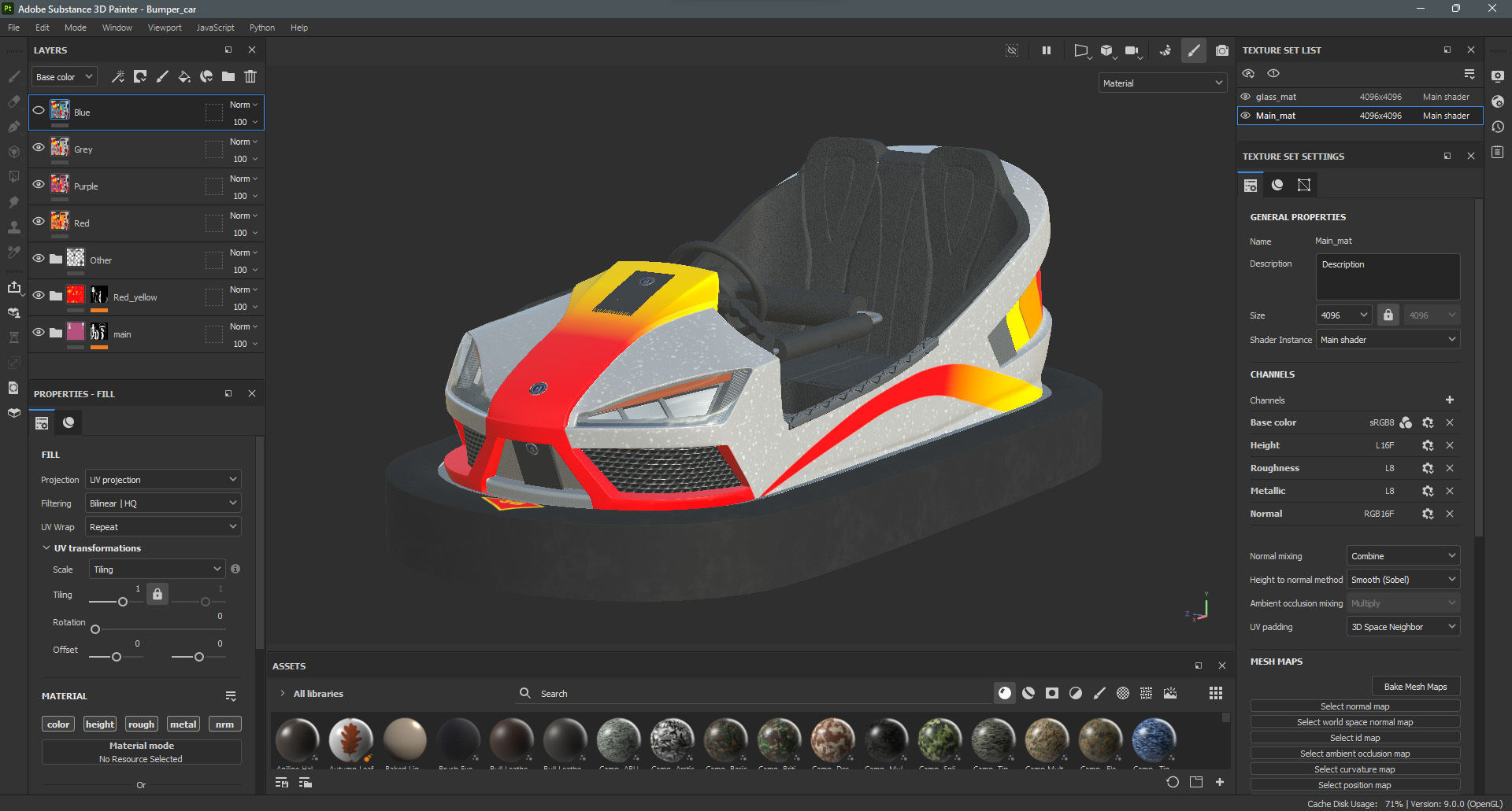 Bumper Car Grey  Low-poly 3D model_15