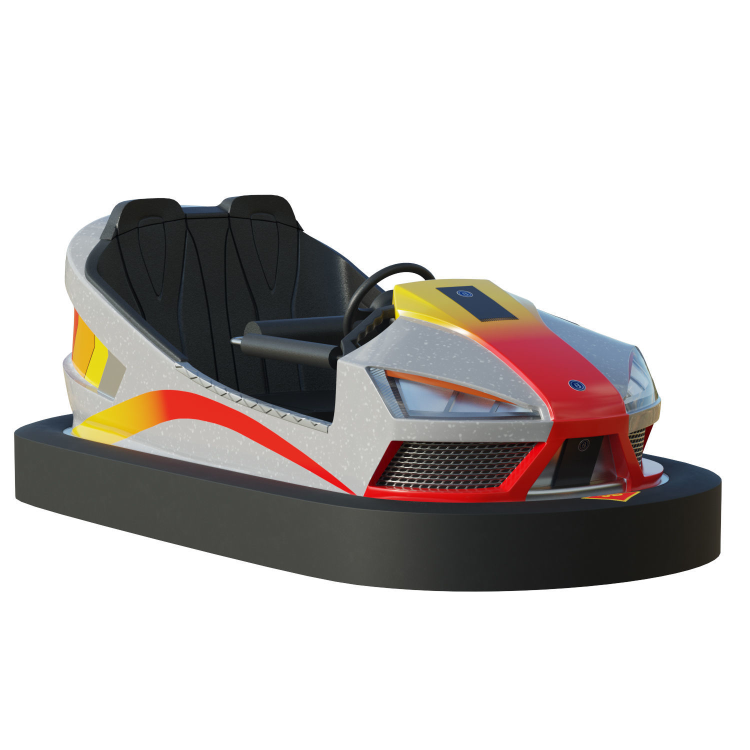 Bumper Car Grey  Low-poly 3D model_1