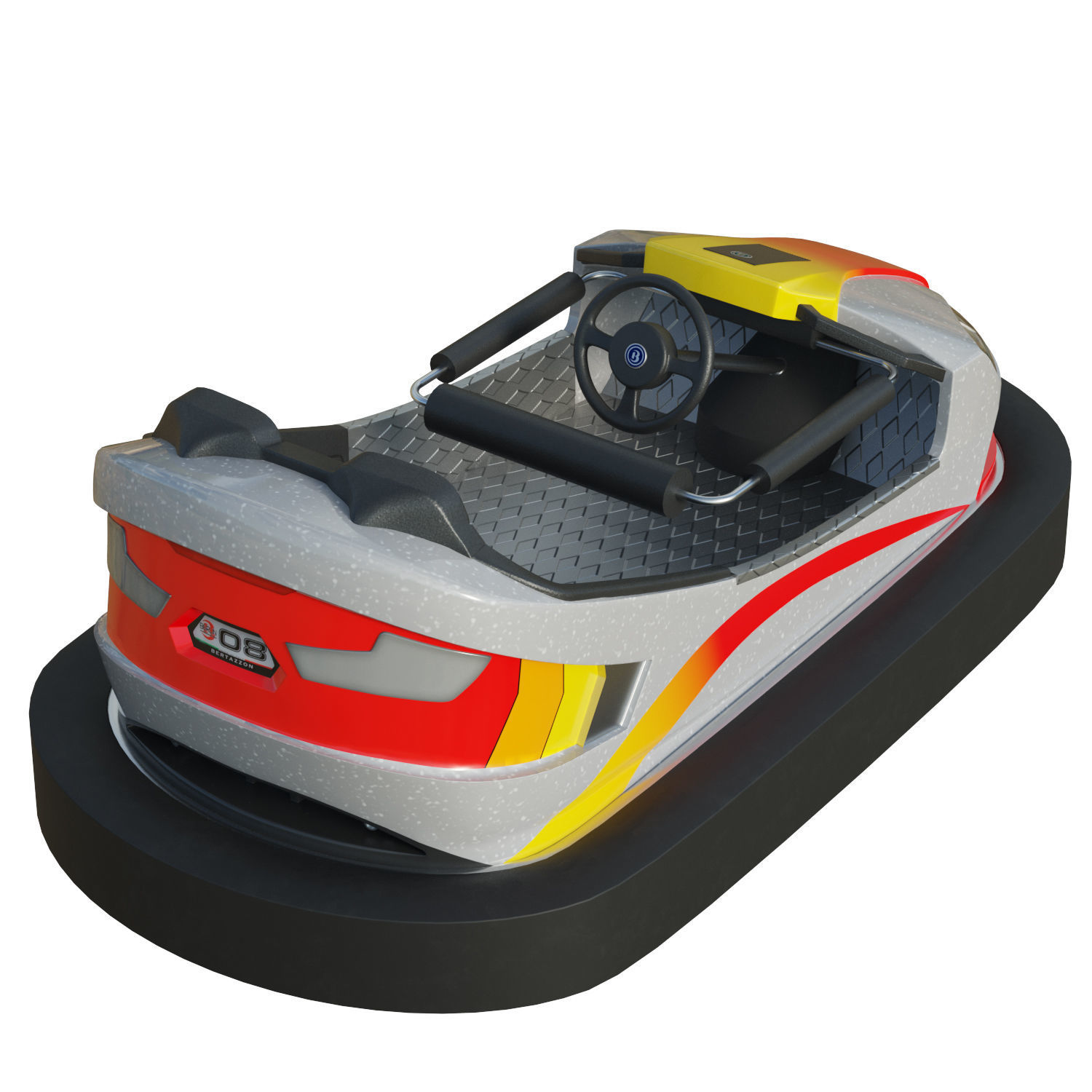 Bumper Car Grey  Low-poly 3D model_5