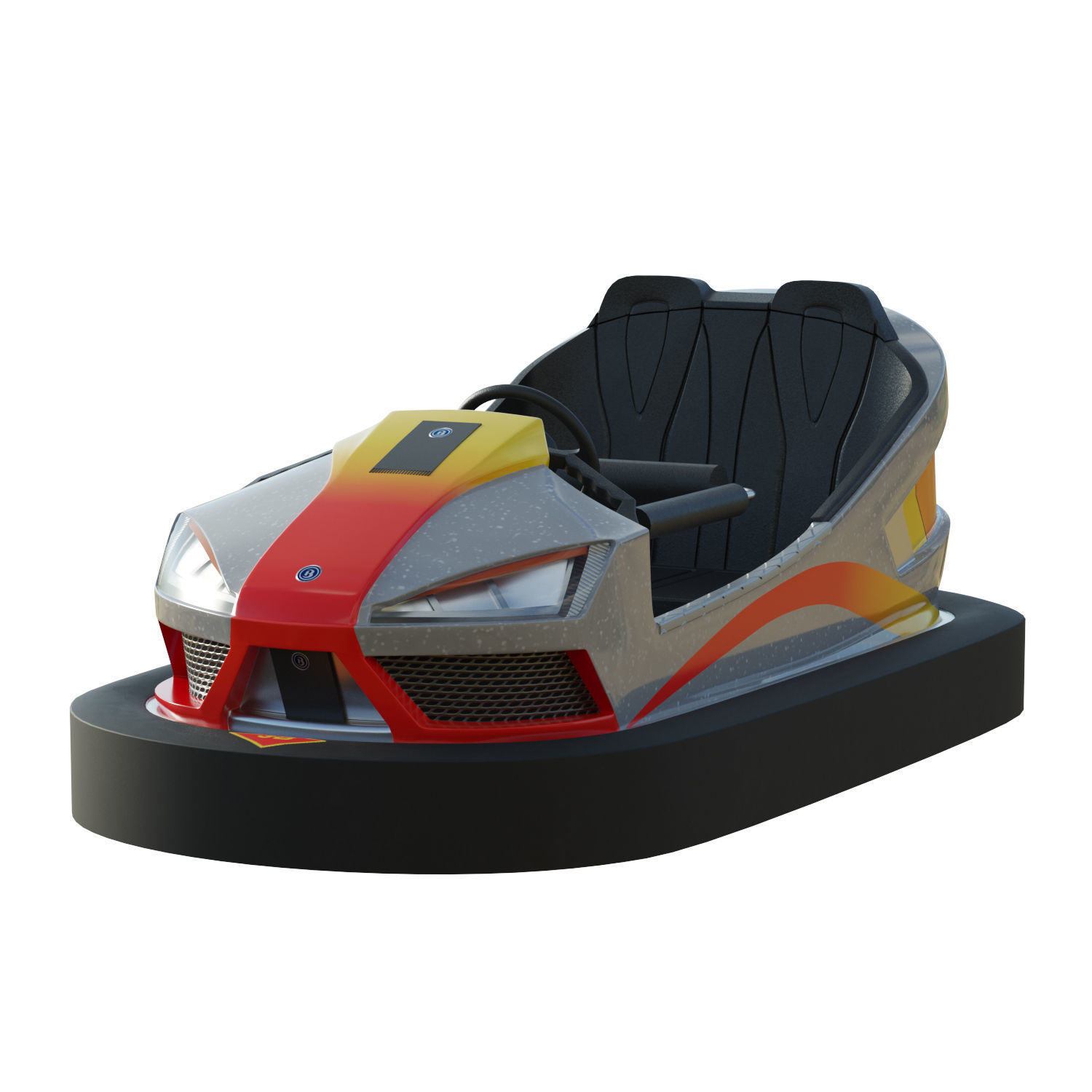 Bumper Car Grey  Low-poly 3D model_3