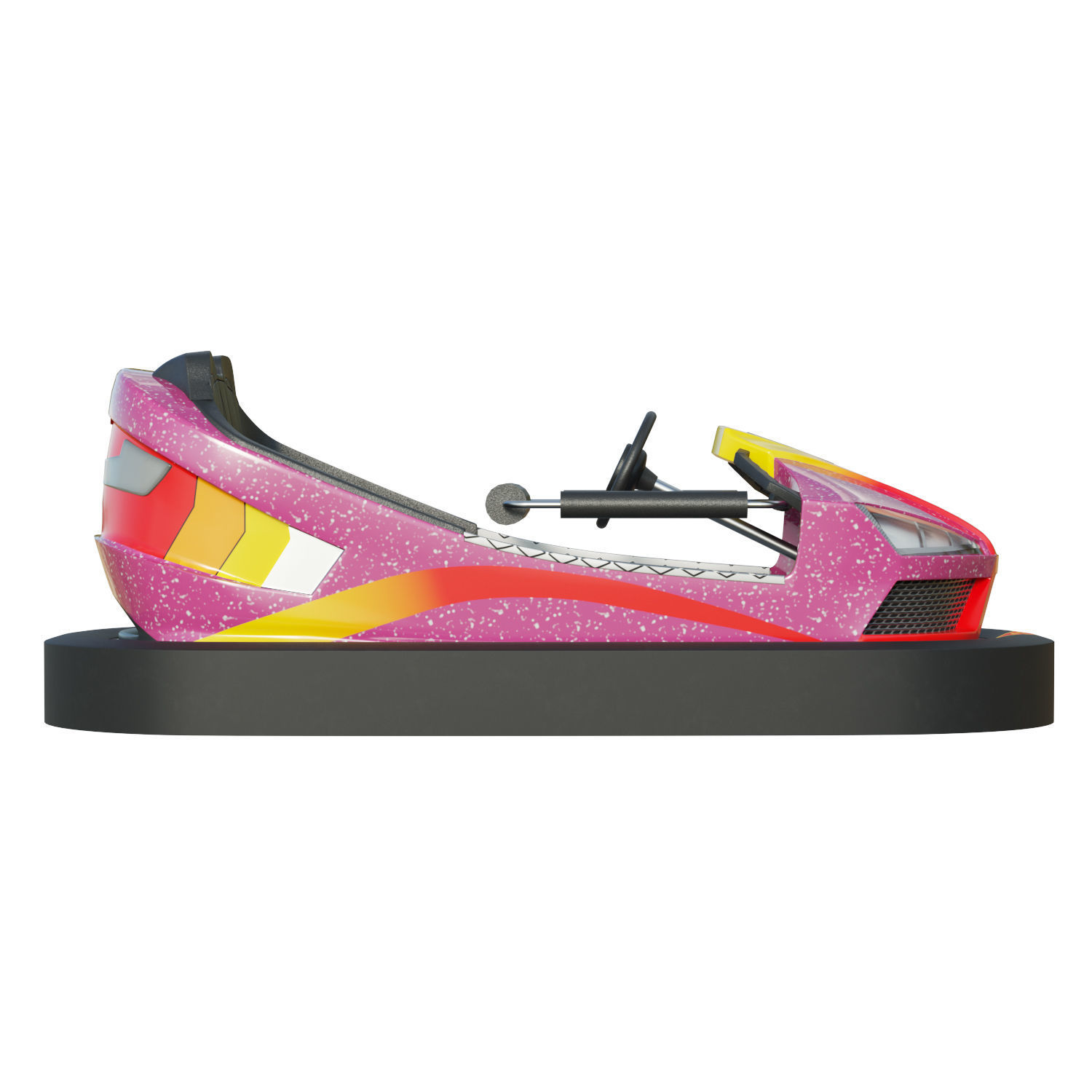 Bumper Car Pink Low-poly 3D model_11