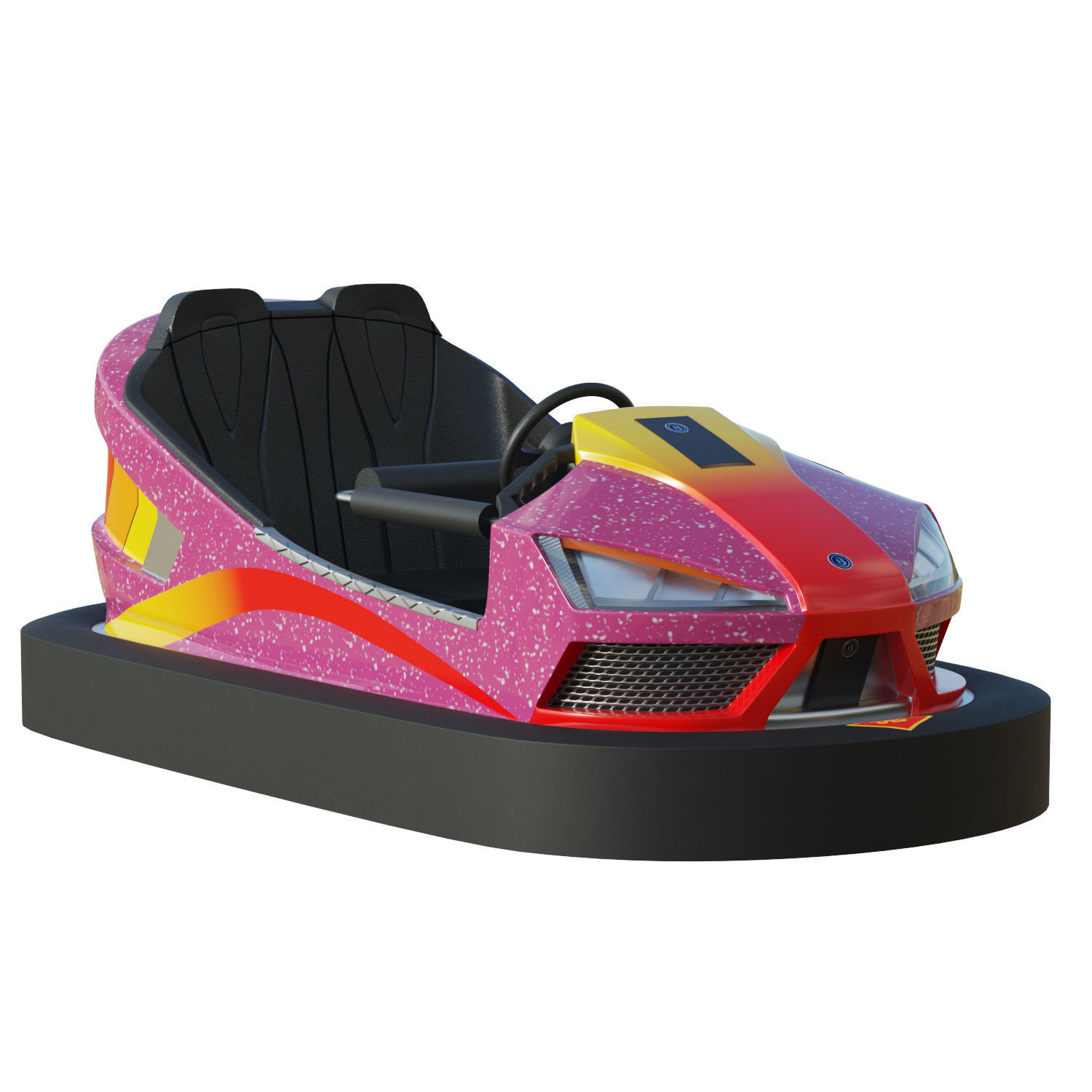 Bumper Car Pink Low-poly 3D model_1