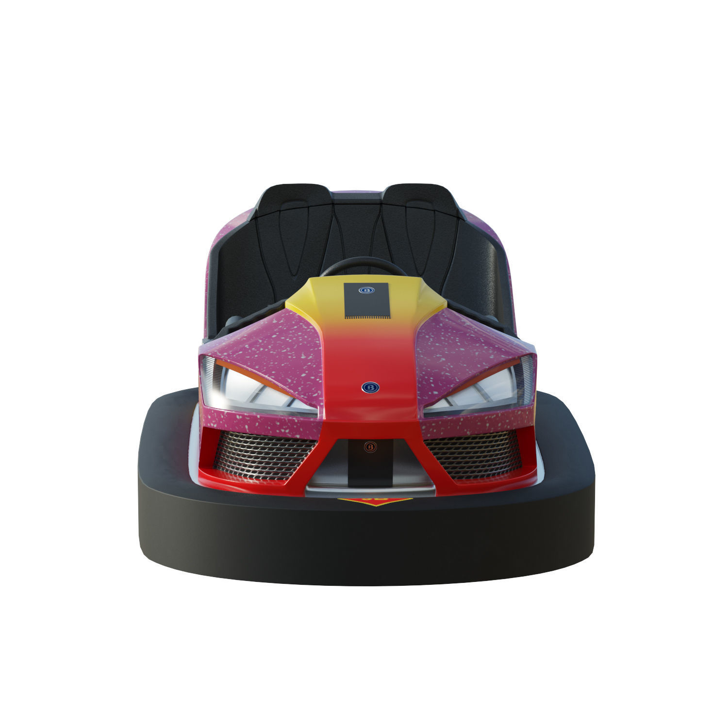 Bumper Car Pink Low-poly 3D model_2