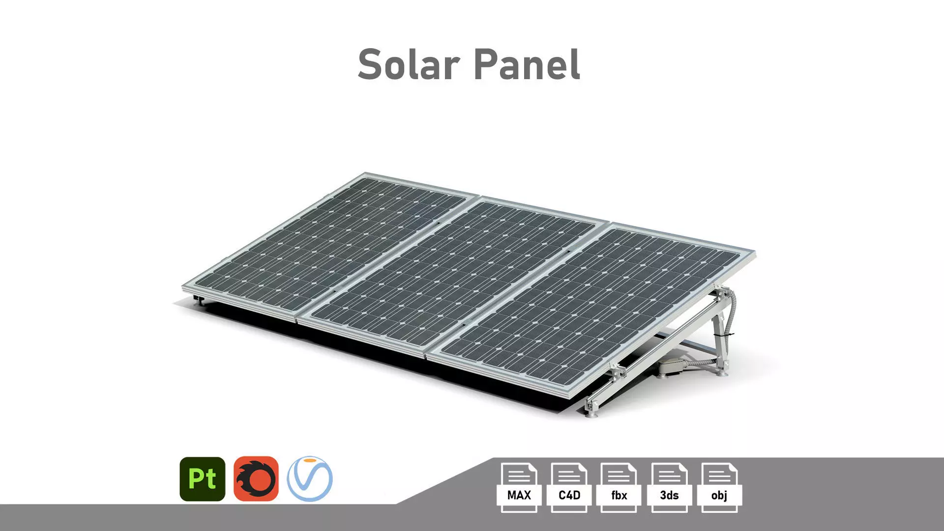 Solar Panel Low-poly 3D model_0