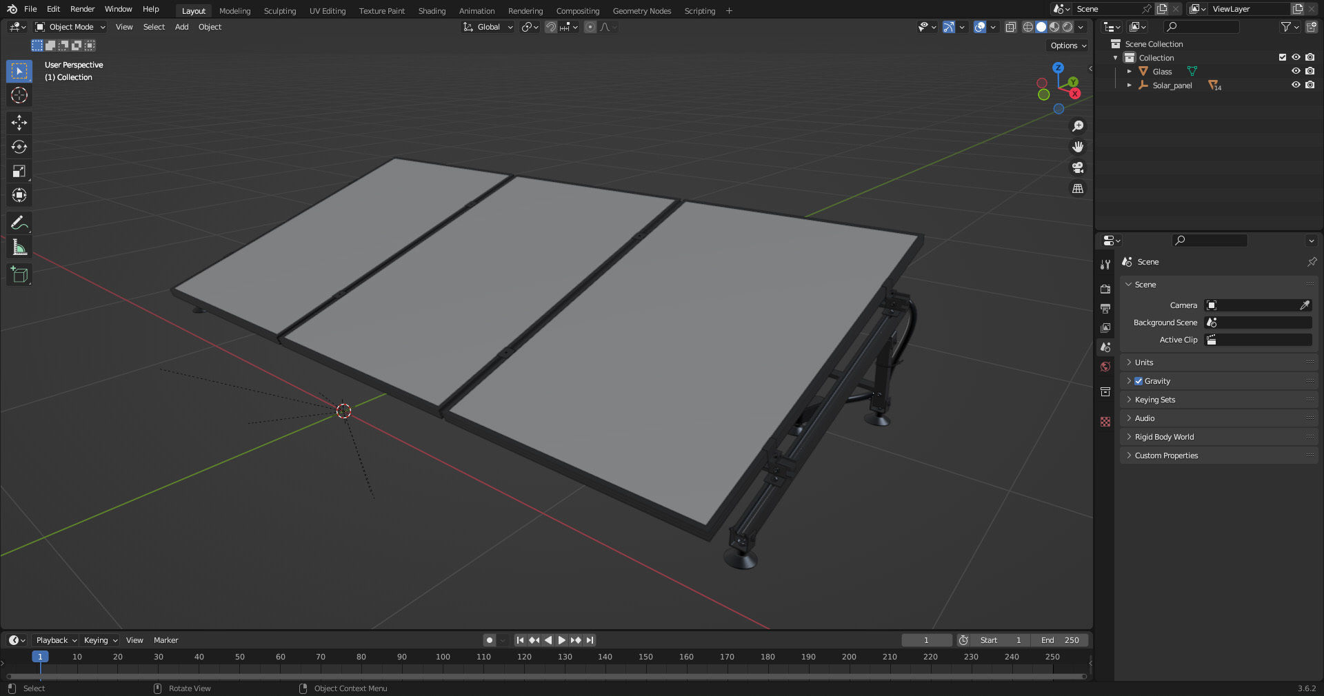 Solar Panel Low-poly 3D model_10