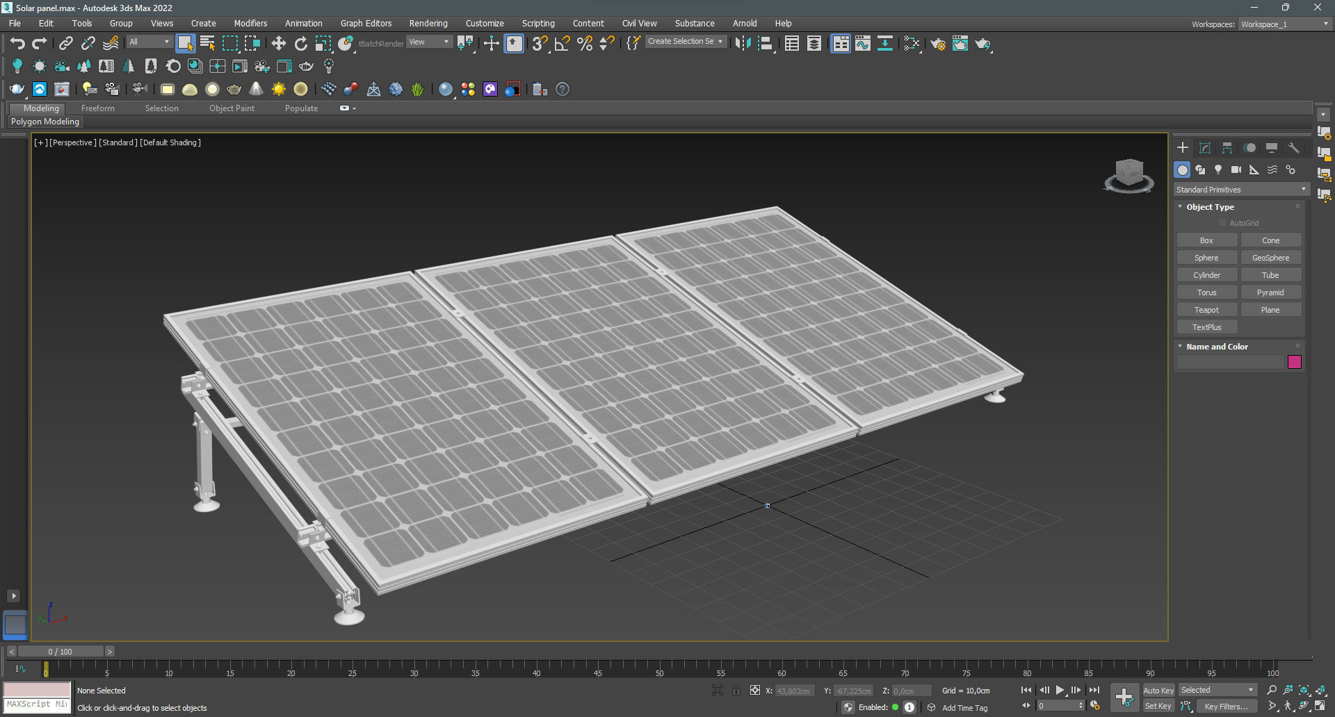 Solar Panel Low-poly 3D model_9