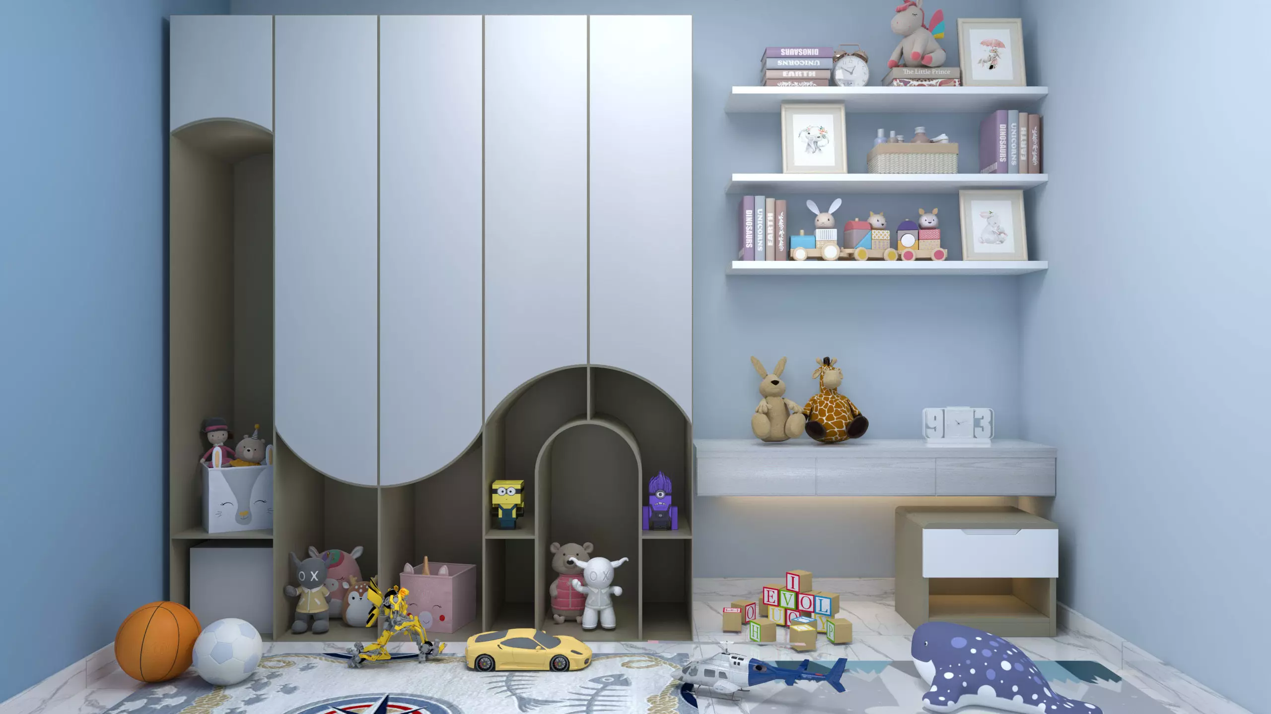 waredrope with kids toys 3D model_0