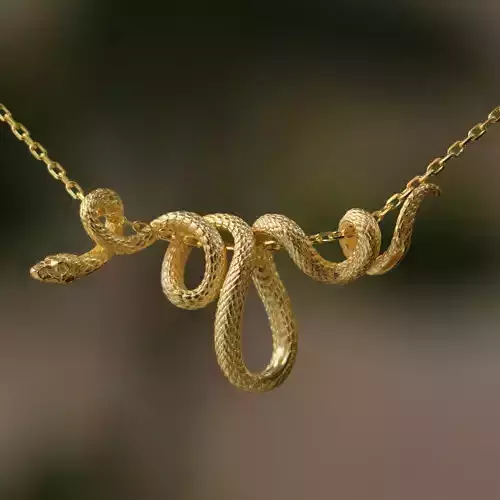 Snake Pendant 3D Print Model Snake Jewelry  Snake Necklace 3D print model