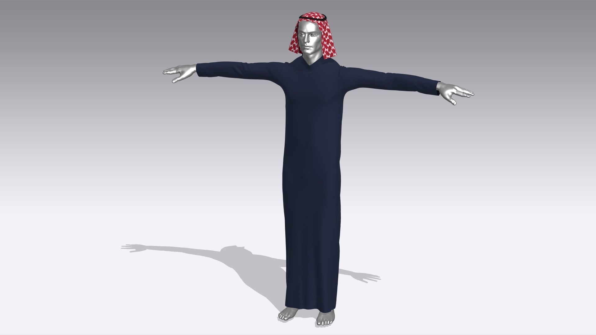 Arab Man Clothes Low-poly 3D model_6