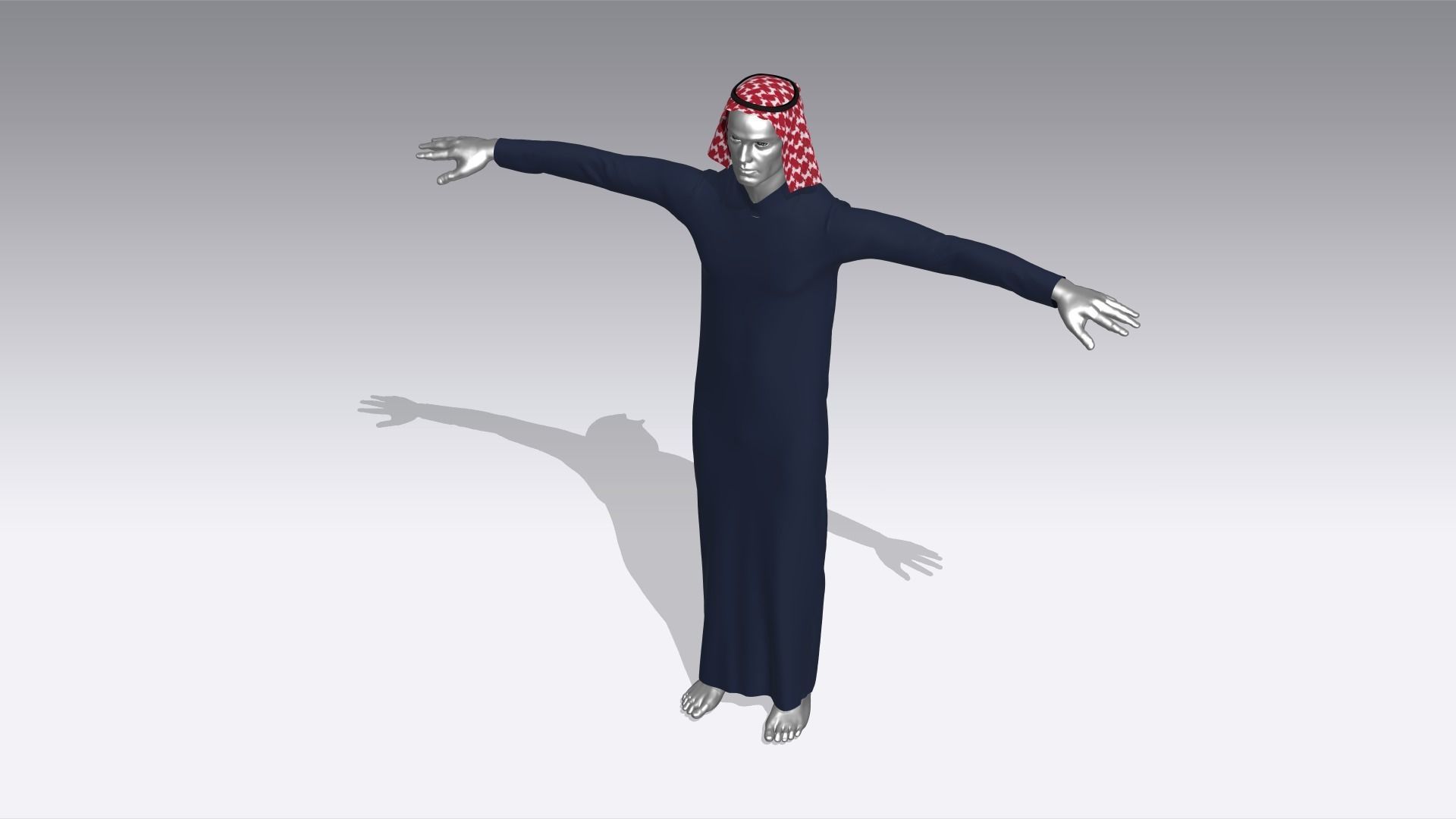 Arab Man Clothes Low-poly 3D model_5