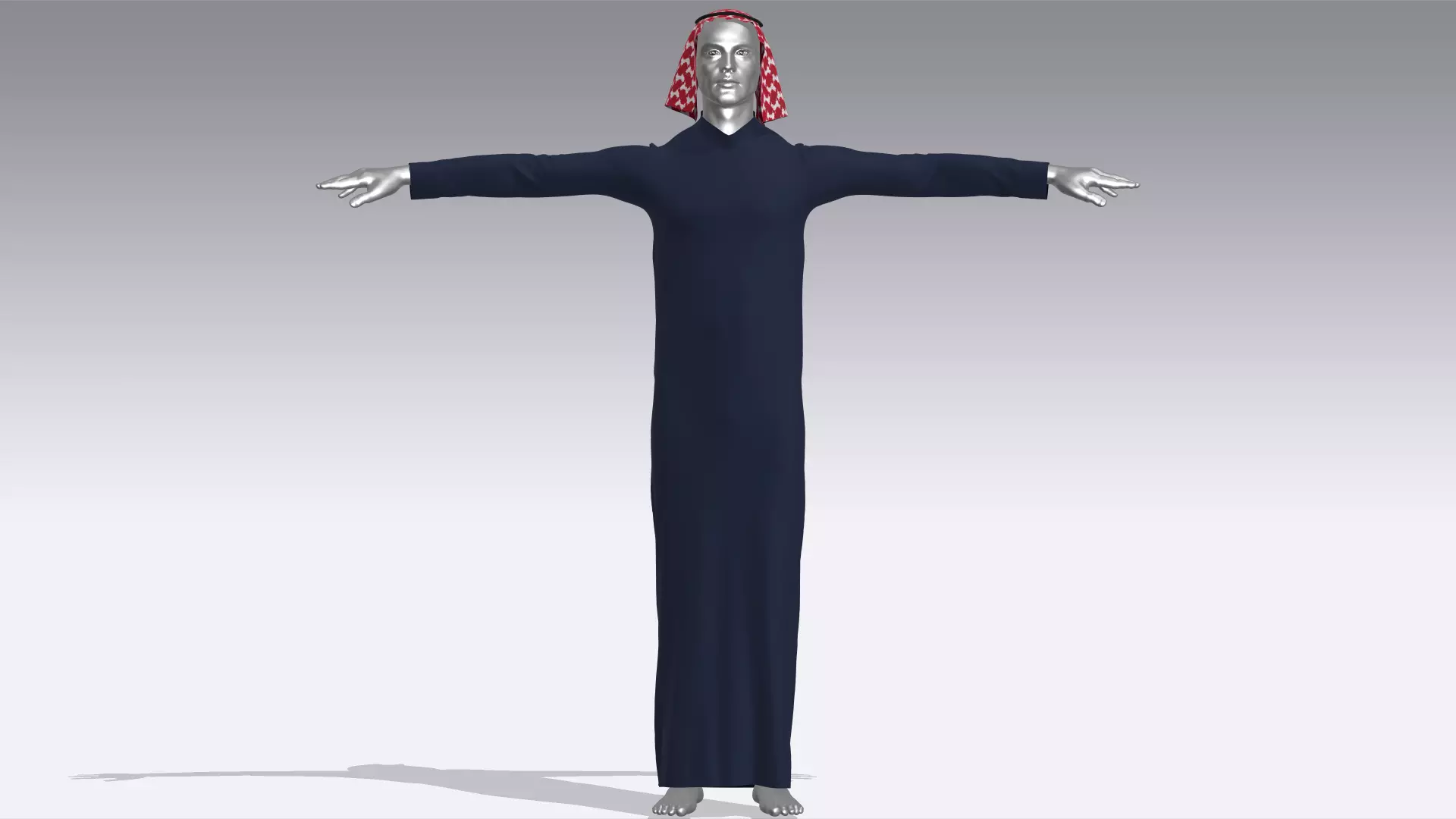 Arab Man Clothes Low-poly 3D model_0