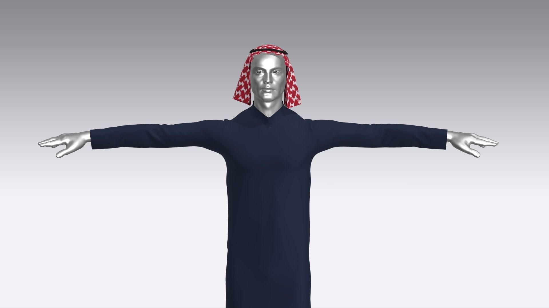 Arab Man Clothes Low-poly 3D model_3