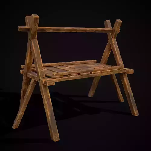 Medieval Cooking Stand Low-poly 3D model