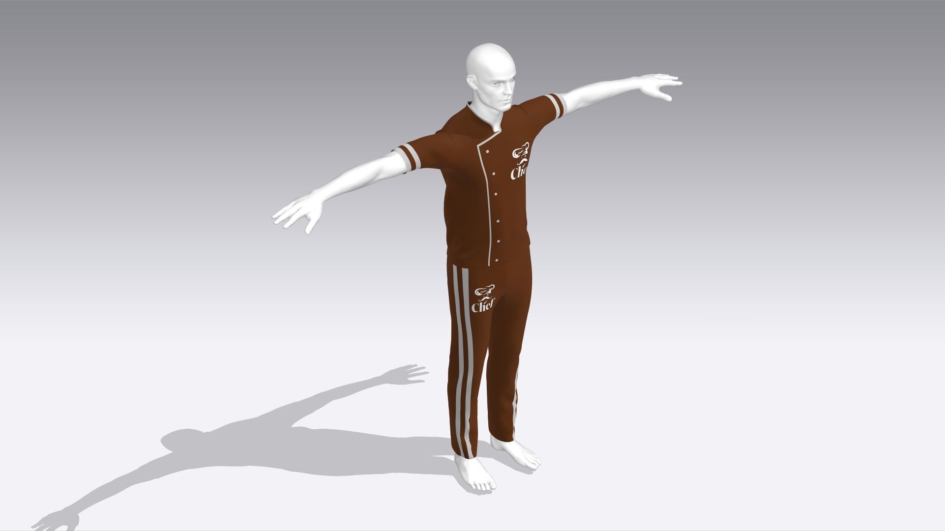 Chef Outfit Low-poly 3D model_4