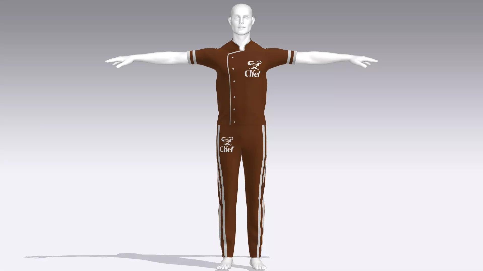 Chef Outfit Low-poly 3D model_0