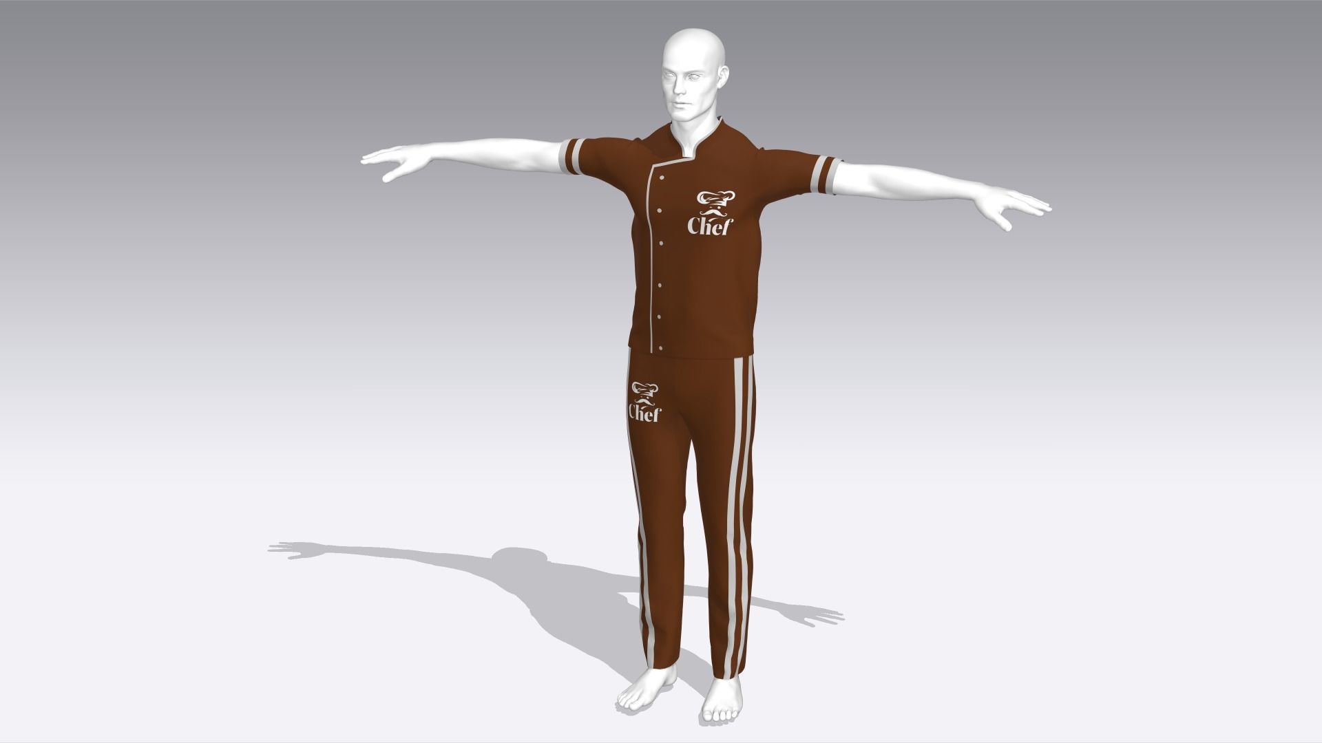 Chef Outfit Low-poly 3D model_6