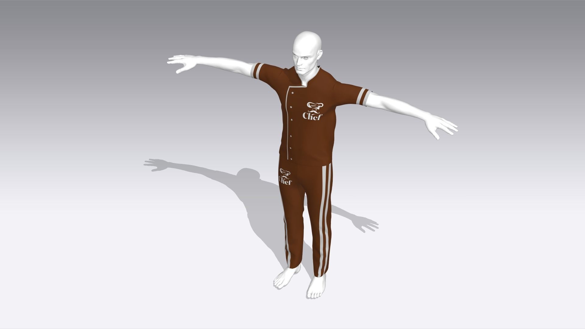 Chef Outfit Low-poly 3D model_5