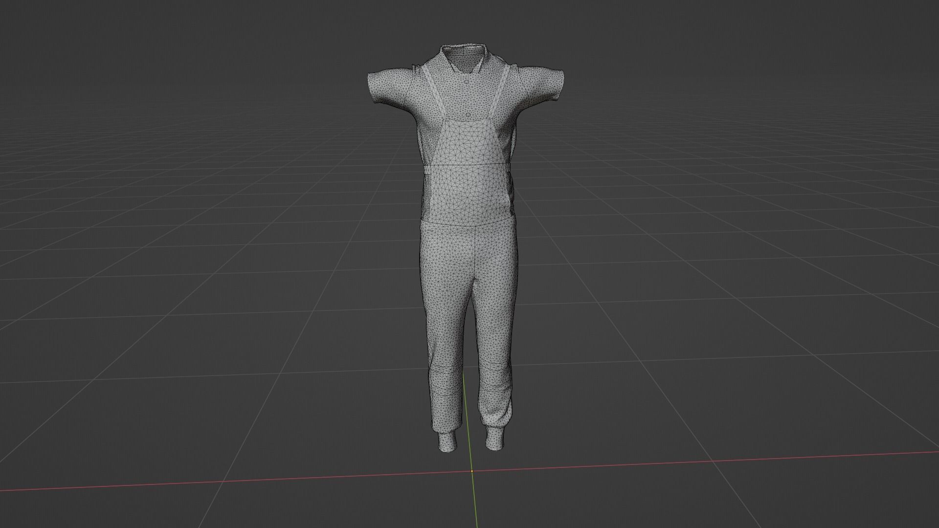 Worker Cloth Low-poly 3D model_7