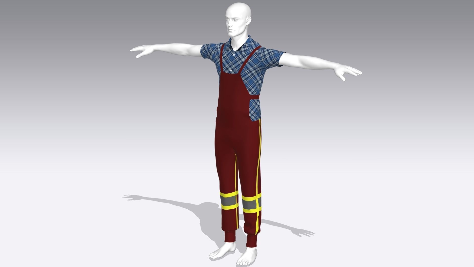 Worker Cloth Low-poly 3D model_2