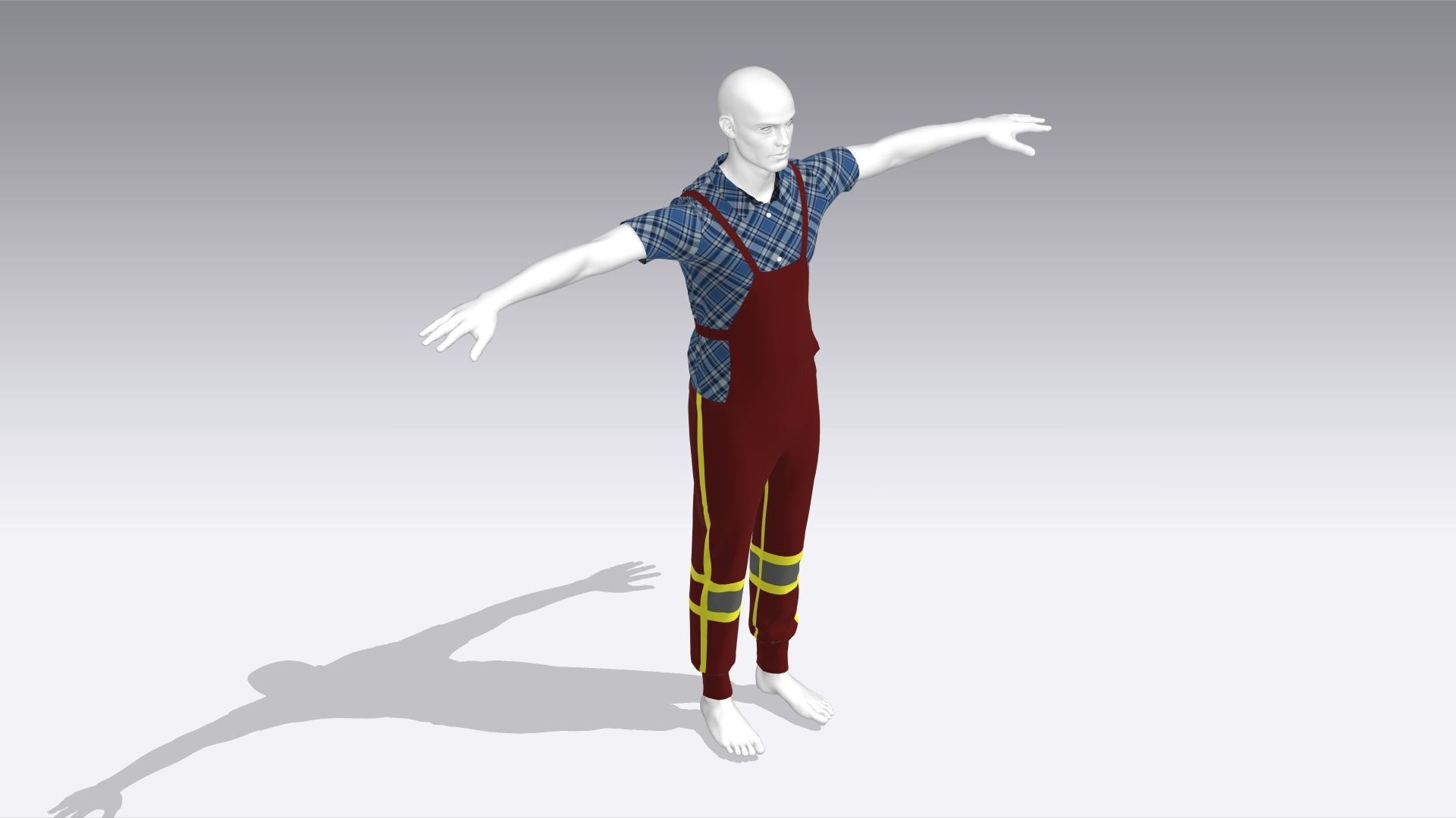 Worker Cloth Low-poly 3D model_4