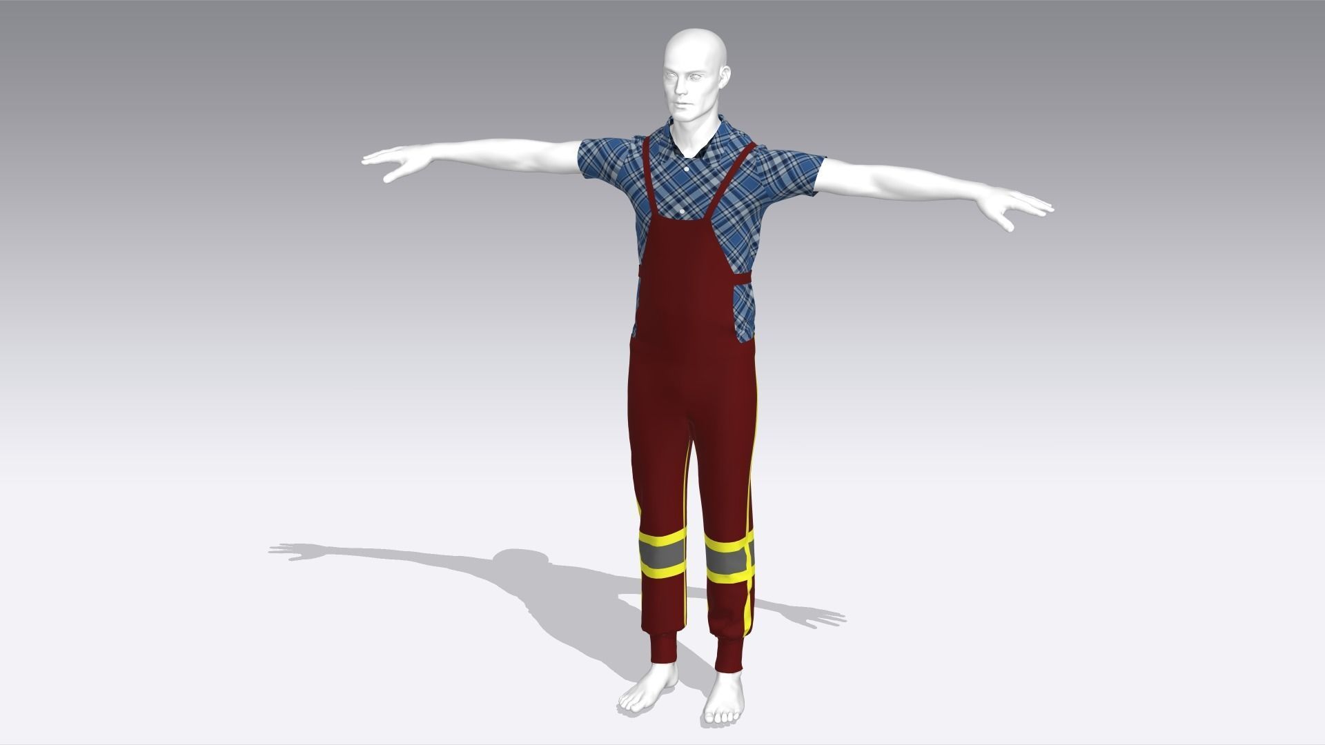 Worker Cloth Low-poly 3D model_6