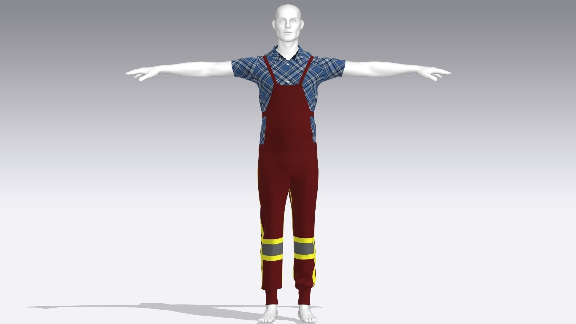 Worker Cloth Low-poly 3D model_1