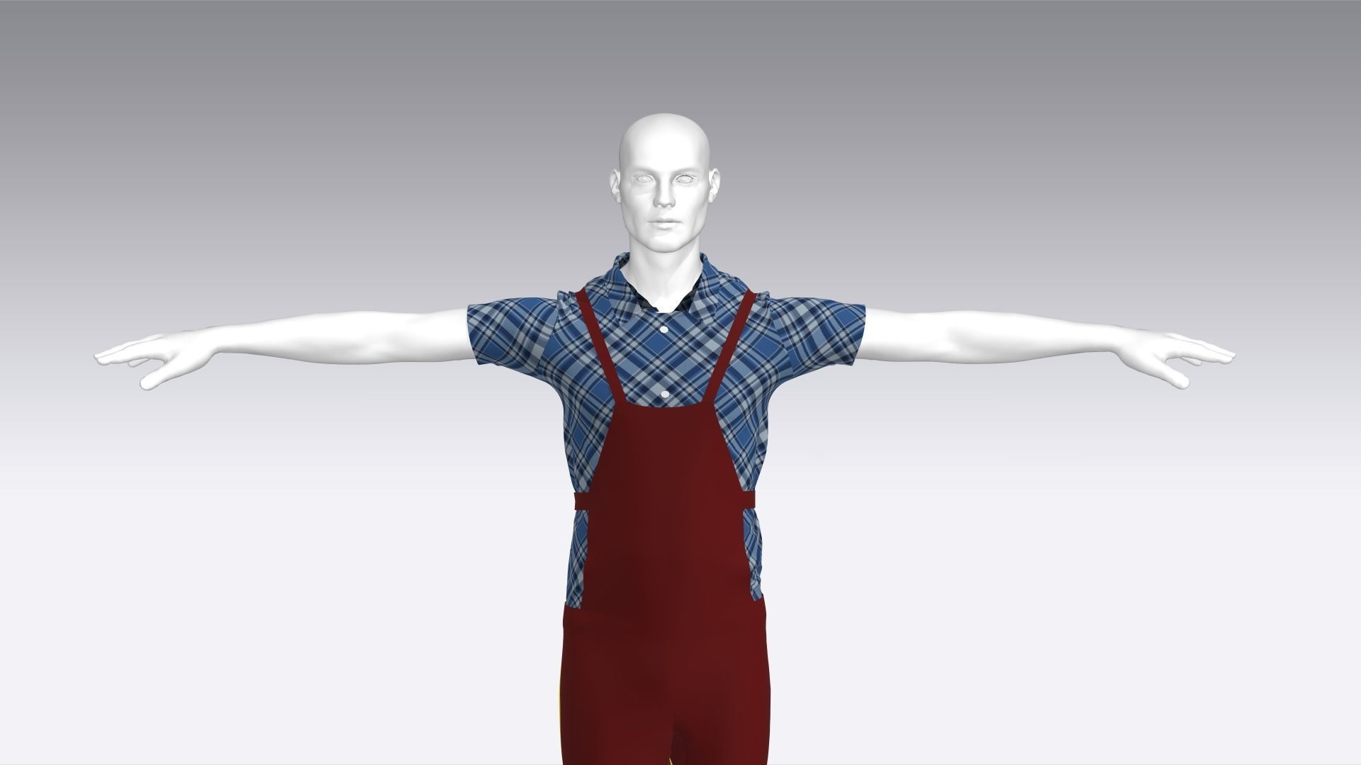Worker Cloth Low-poly 3D model_3