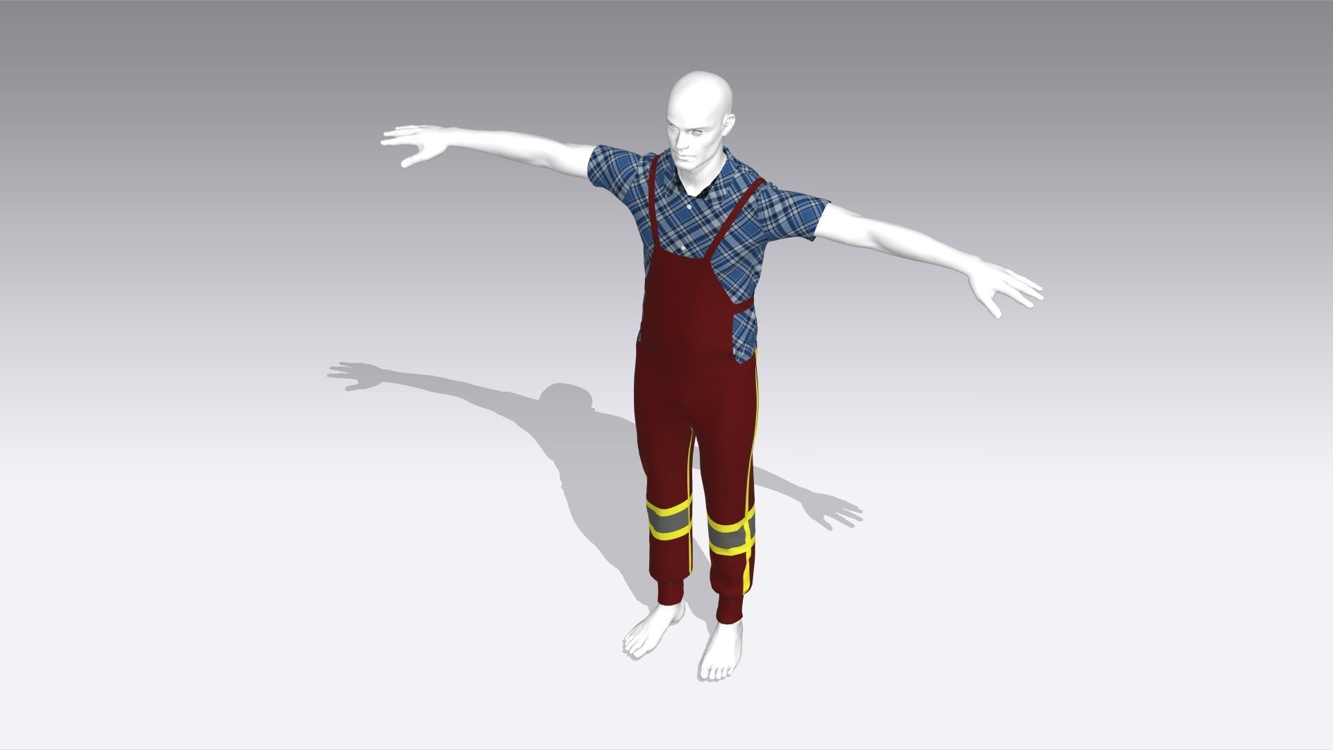 Worker Cloth Low-poly 3D model_5