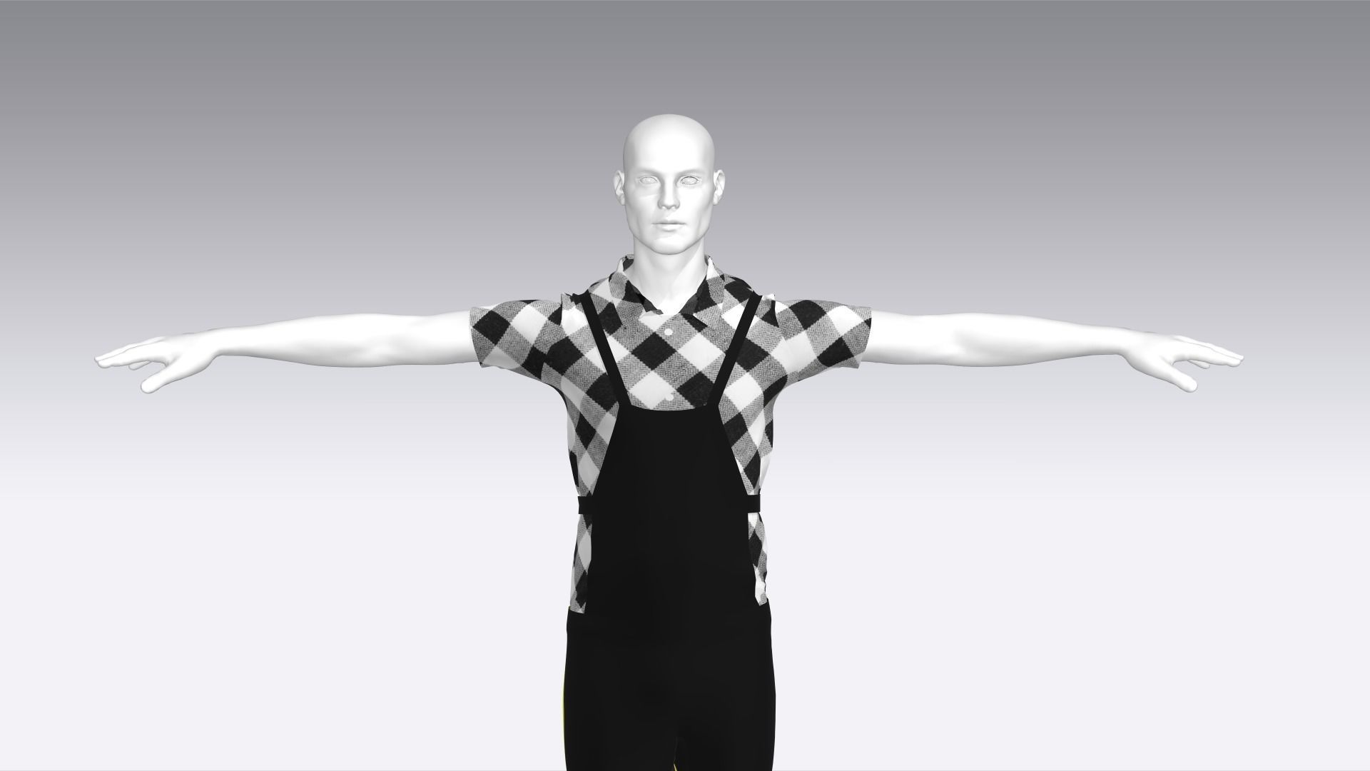 Worker Cloth Low-poly 3D model_4