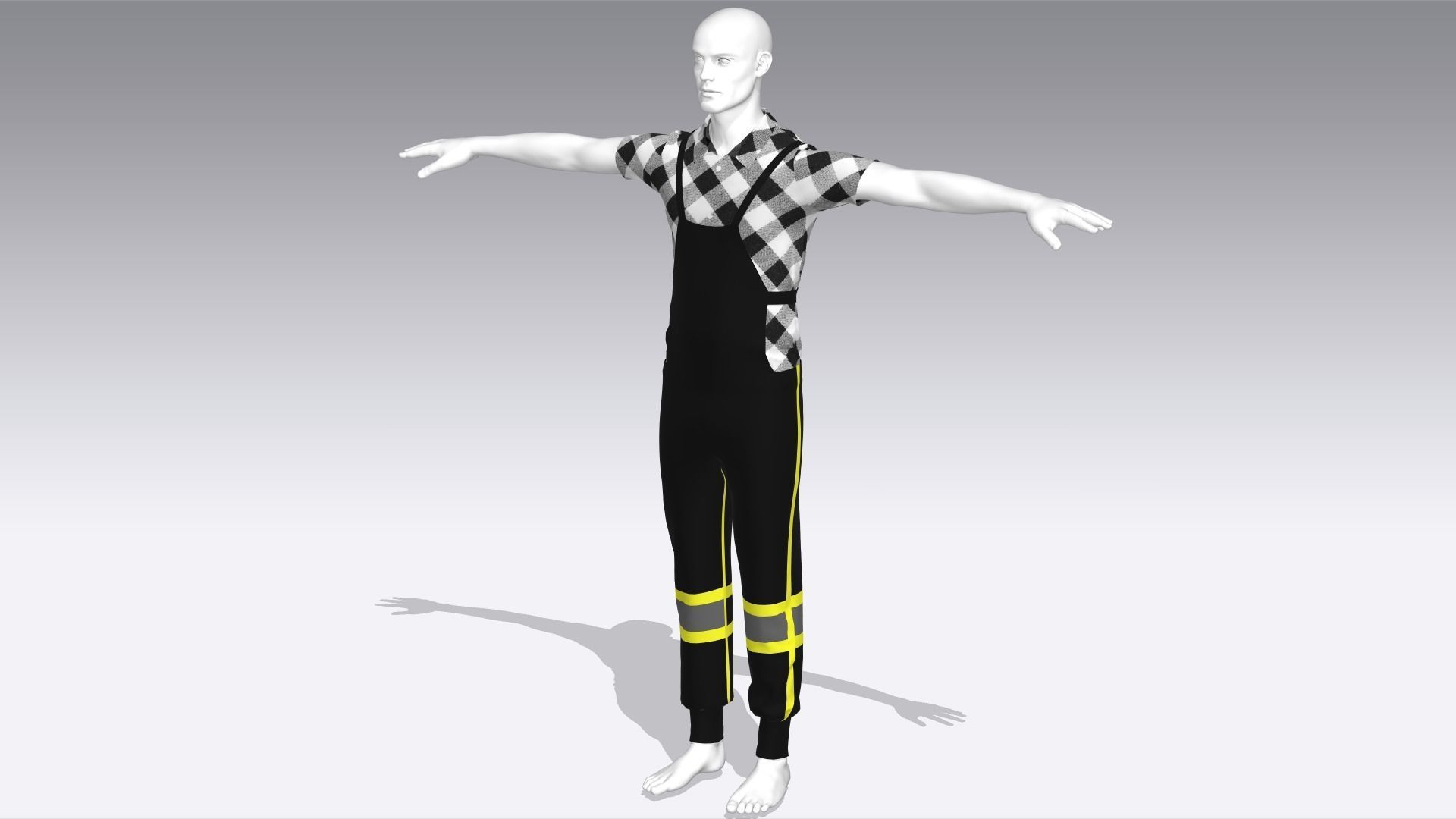 Worker Cloth Low-poly 3D model_3