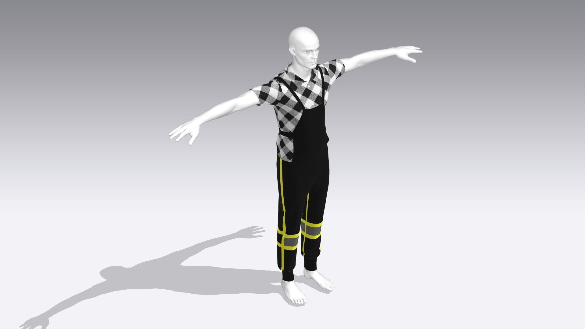 Worker Cloth Low-poly 3D model_5