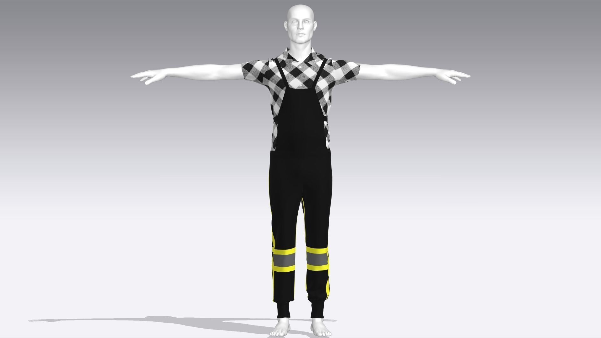 Worker Cloth Low-poly 3D model_1