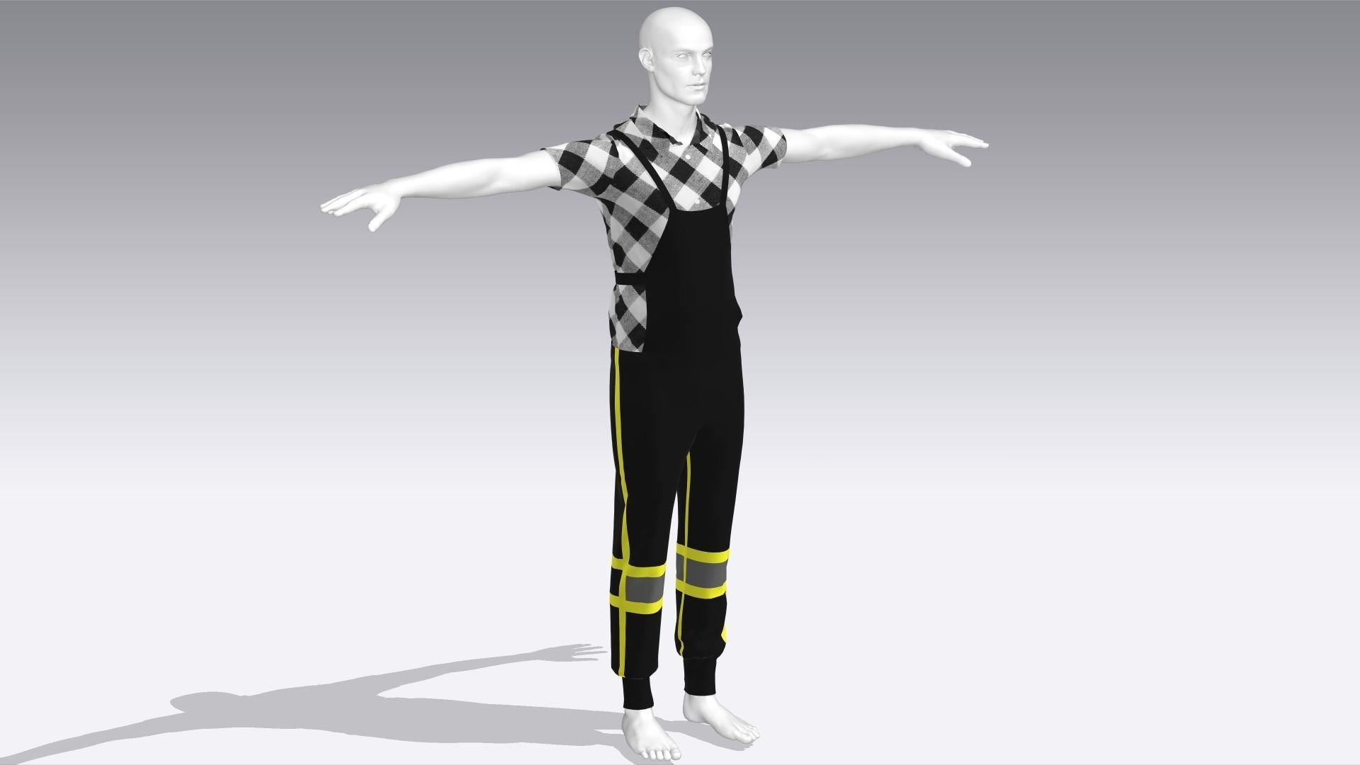 Worker Cloth Low-poly 3D model_2