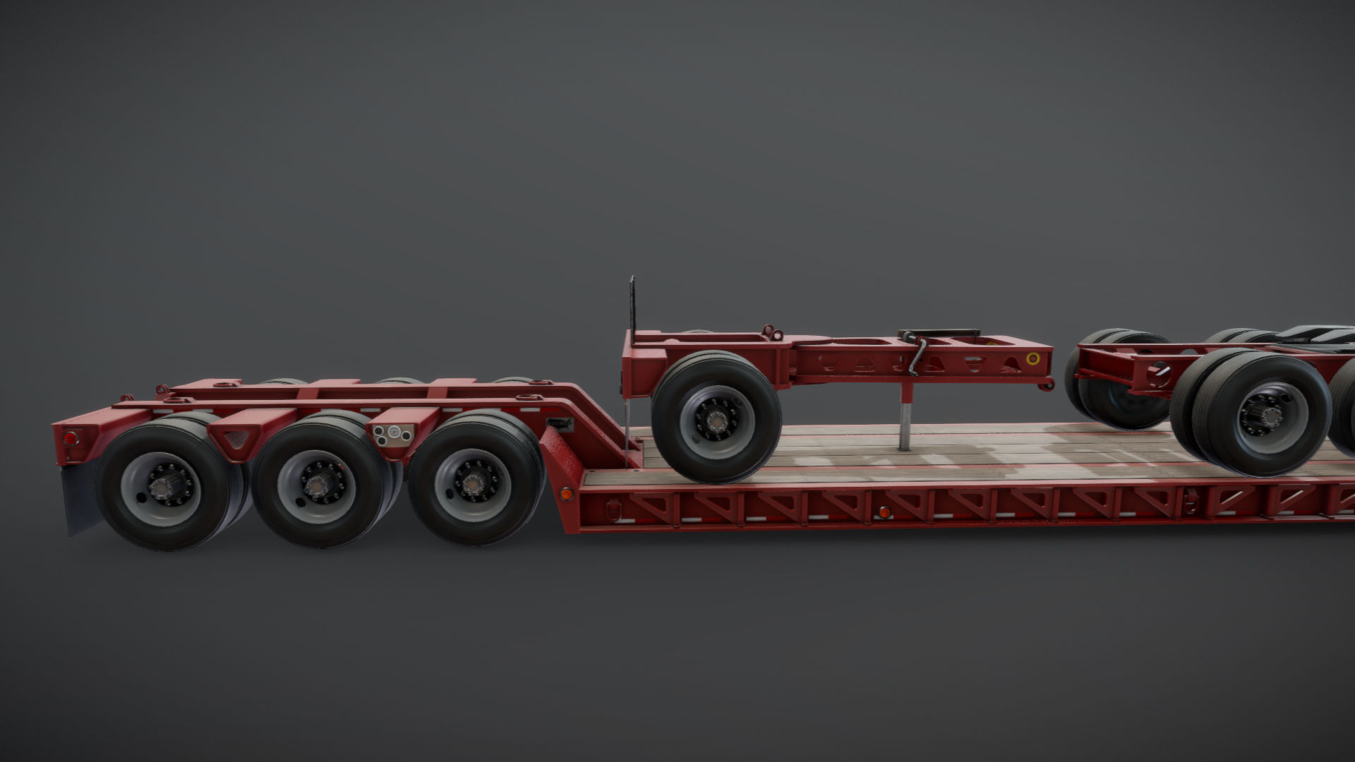 Kenworth W900L lowboy semitruck Low-poly 3D model_26